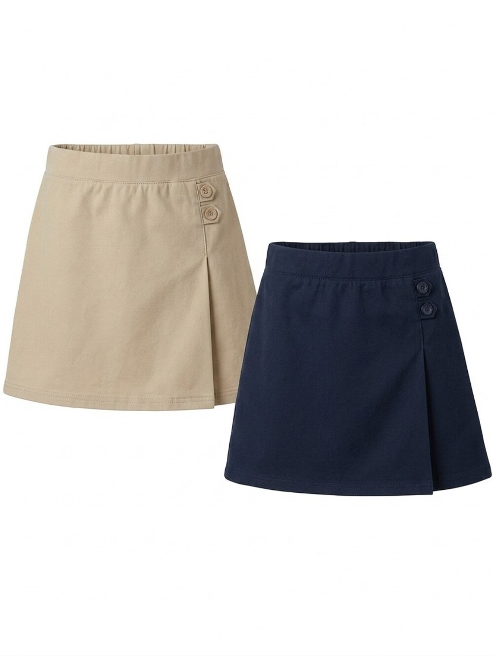 Cat & Jack Girls Beige and Navy Skirts with Button Detail